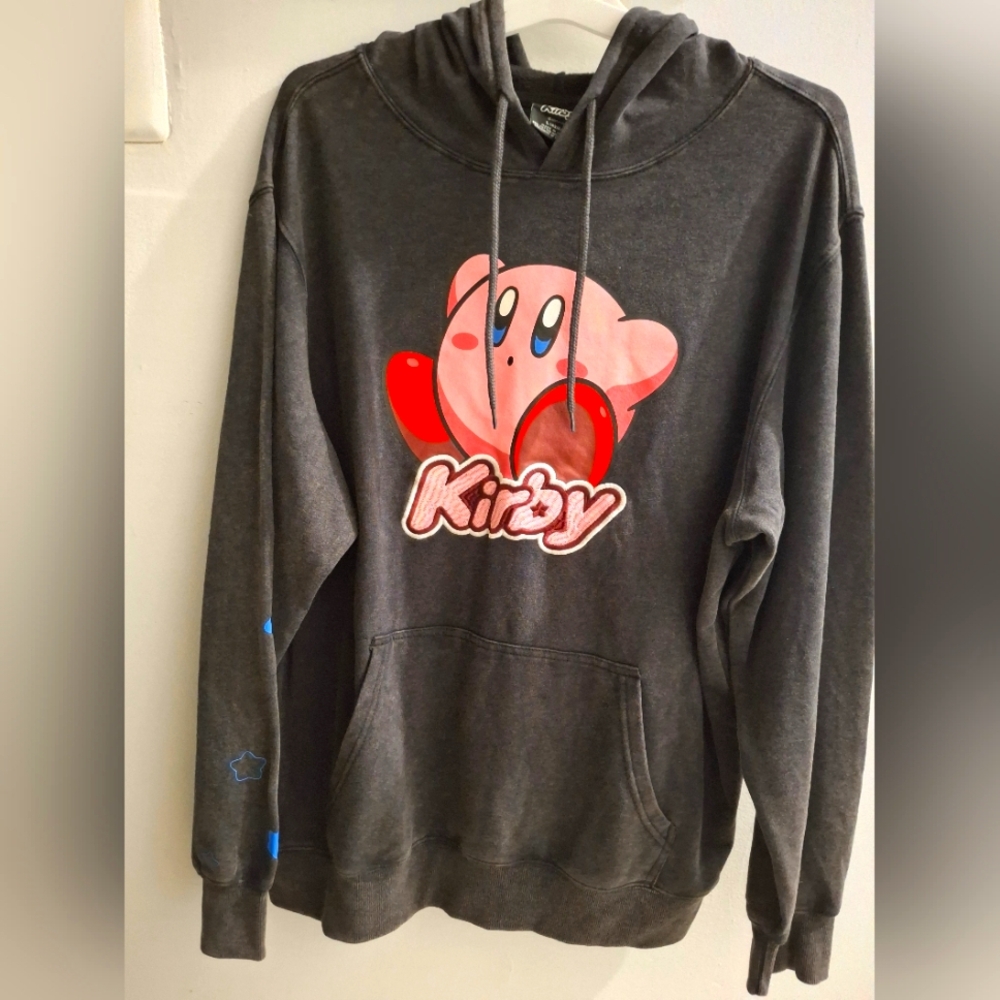 Nintendo Gray Kirby Hoodie Large NWT